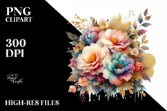 Colorful Abstract Bouquet with Camellia | Sublimation | Product Image 3