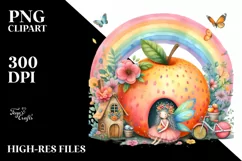 Fairy House | Fruit | Colorful Flowers | Clipart Product Image 1
