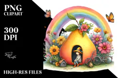 Fairy House | Fruit | Colorful Flowers | Clipart Product Image 2