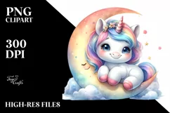 Cute Baby Unicorn | Clipart Product Image 1