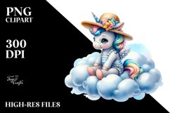 Colorful Baby Unicorn, Beachwear |Clipart Product Image 3