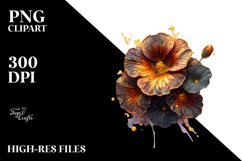 Shiny Nasturtium with Golden Insertions | Clipart Product Image 1