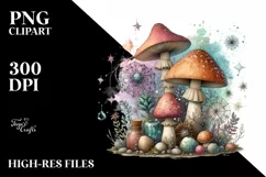 Detailed Pastel Mushroom PNG Product Image 1