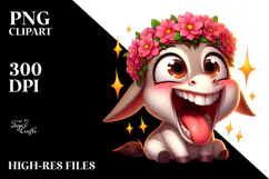 Ridiculously Cute Donkey Flower Crown PNG Product Image 2