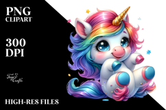 Funny Playing Unicorn PNG Product Image 2