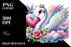 Colorful Swan Heart, PNG Product Image 2