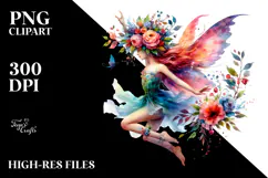 Fairy Jumping Floral Wreath PNG Product Image 2