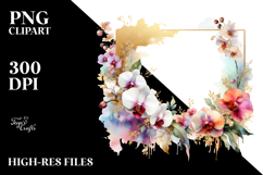 Watercolor Abstract Horizontal Frame Clipart Product Image 2