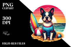 Boston Terrier on Beach | Cute Ball Sunset Product Image 2