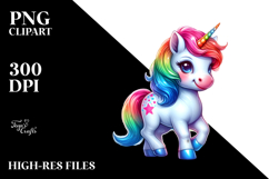 Baby Unicorn in Warsaw Park, Watercolor PNG Product Image 2