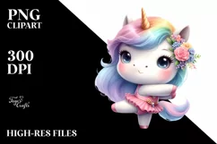 Colorful Baby Unicorn, Dancer |Clipart Product Image 1