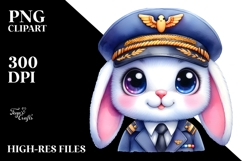 Cute Baby Rabbit Pilot&#039;s Cap PNG Product Image 2