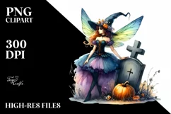 Vibrant Fairy Halloween | Colorful Watercolor Product Image 1