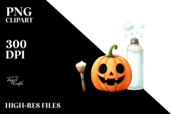 Funny Jack-O&#039;-Lantern Watercolor Image PNG Product Image 2