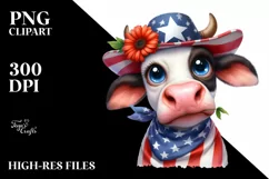 Sublimation USA Flag Cow Portrait | Bored Product Image 3