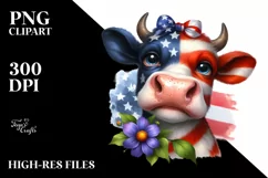 Sublimation USA Flag Cow Portrait | Bored Product Image 1