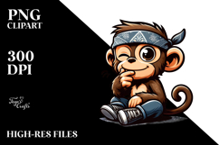 Serious Monkey with Bandana, Transparent PNG Product Image 2