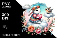 Baby Bunny on Cloud PNG Product Image 2