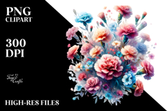 Abstract Small Carnation Frame | Clipart Product Image 2