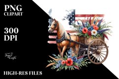 Watercolor Horse Wagon with Flowers Product Image 3