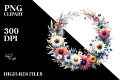 Colorful Daisy Wreath | Abstract Watercolor Product Image 2