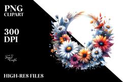 Colorful Daisy Wreath | Abstract Watercolor Product Image 2