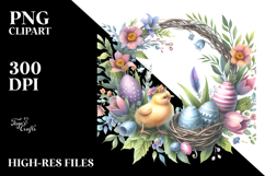 Easter Watercolor Wreath PNG Product Image 2
