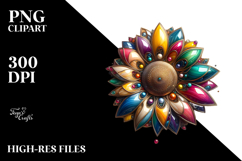 Abstract Sunflower PNG Product Image 2