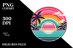 Vintage Tropical Rainbow Sunset, 20 oz Tumbler Product Image 2
