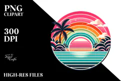 Vintage Tropical Rainbow Sunset, 20 oz Tumbler Product Image 2