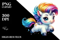 Running Baby Unicorn, Modest and Expressive PNG Product Image 1