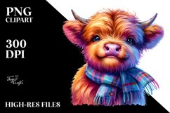 Cute Baby Highland Cow | Sublimation Clipart Product Image 1
