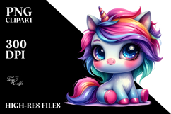Animated Unicorn with Cool Haircut PNG Product Image 2