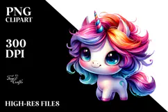 Expressive Baby Unicorn PNG Product Image 2
