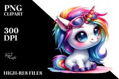 Cute Vibrant Unicorn Drawing, Transparent PNG Product Image 2