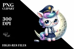 Baby Unicorn Moon | Sublimation | Clipart Product Image 3