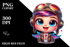 Smiling Baby Fary in Aviator Suit, Transparent PNG Product Image 2