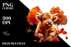 Cozy Baby Highland Cow PNG Product Image 2