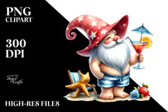 Whimsical Gnome with Cocktail, Transparent PNG Product Image 2