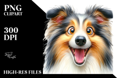Crazy Collie with Popping Eyes | Funny Watercolor Product Image 2