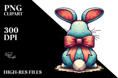 Creative Colorful Bunny View From Back PNG Product Image 2