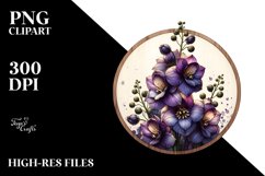 Detailed Wooden Stained Delphinium | Clipart Product Image 3