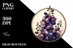 Detailed Wooden Stained Delphinium | Clipart Product Image 3