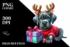 Great Dane with Reindeer Horns, High-Res PNG Product Image 3