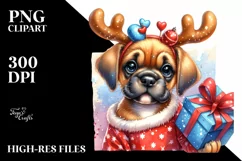 Great Dane with Reindeer Horns, High-Res PNG Product Image 1