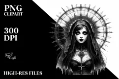 Detailed Gothic Girl PNG Product Image 3