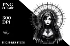 Detailed Gothic Girl PNG Product Image 2