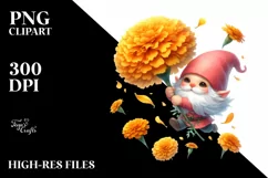 Colorful Watercolor Cute Floating Gnome Clipart Product Image 3