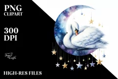 Vibrant Swan Watercolor Clipart Product Image 1