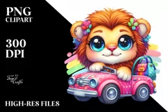 Smiling Baby Lion Watercolor PNG Product Image 3